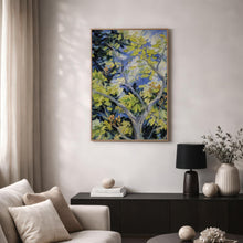 Blue Green Tree Painting