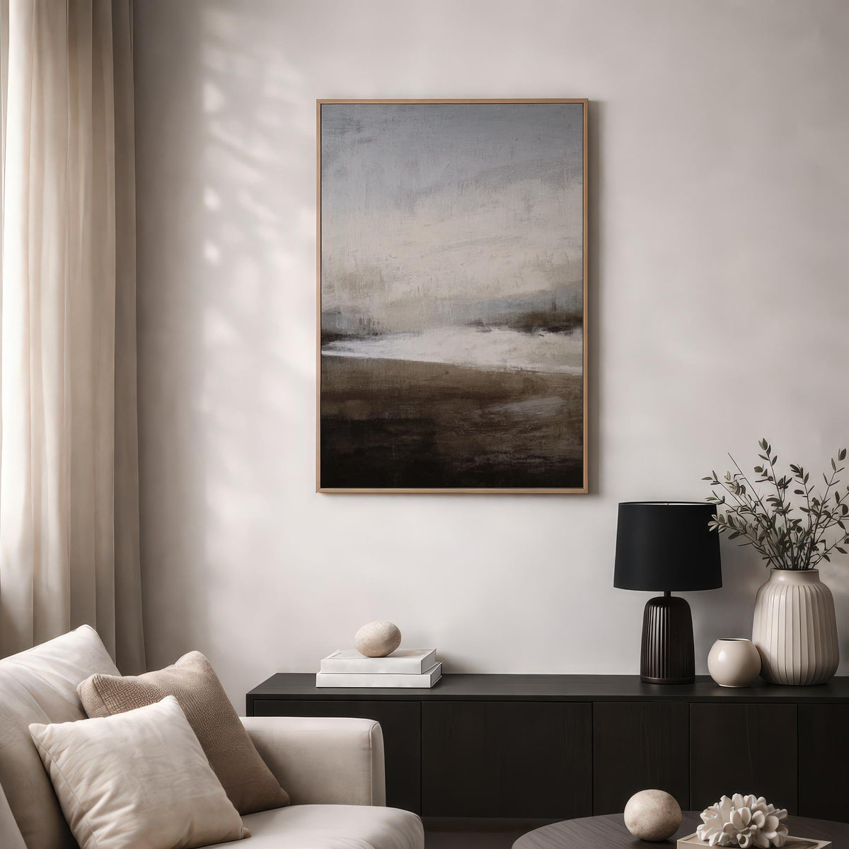 Moody Neutral Abstract Landscape