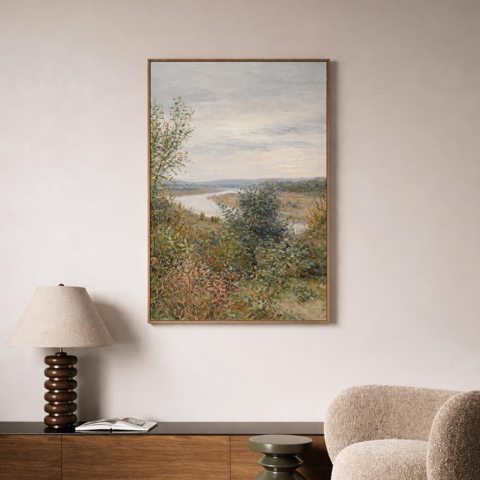 Vintage River Landscape Print