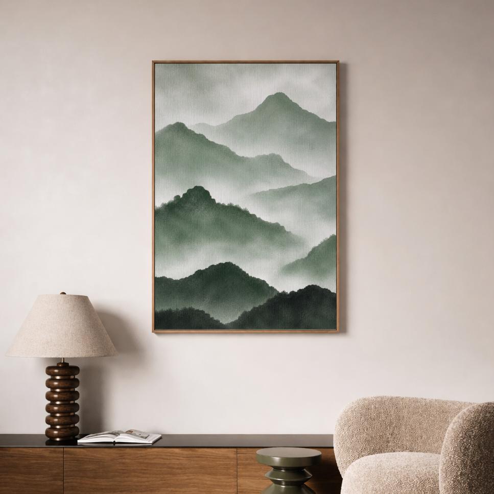 Green Misty Mountain Print
