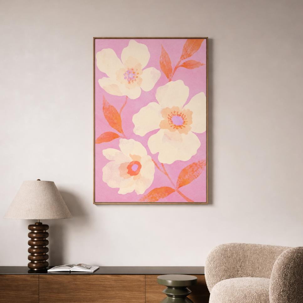 Pink Floral Botanical Print