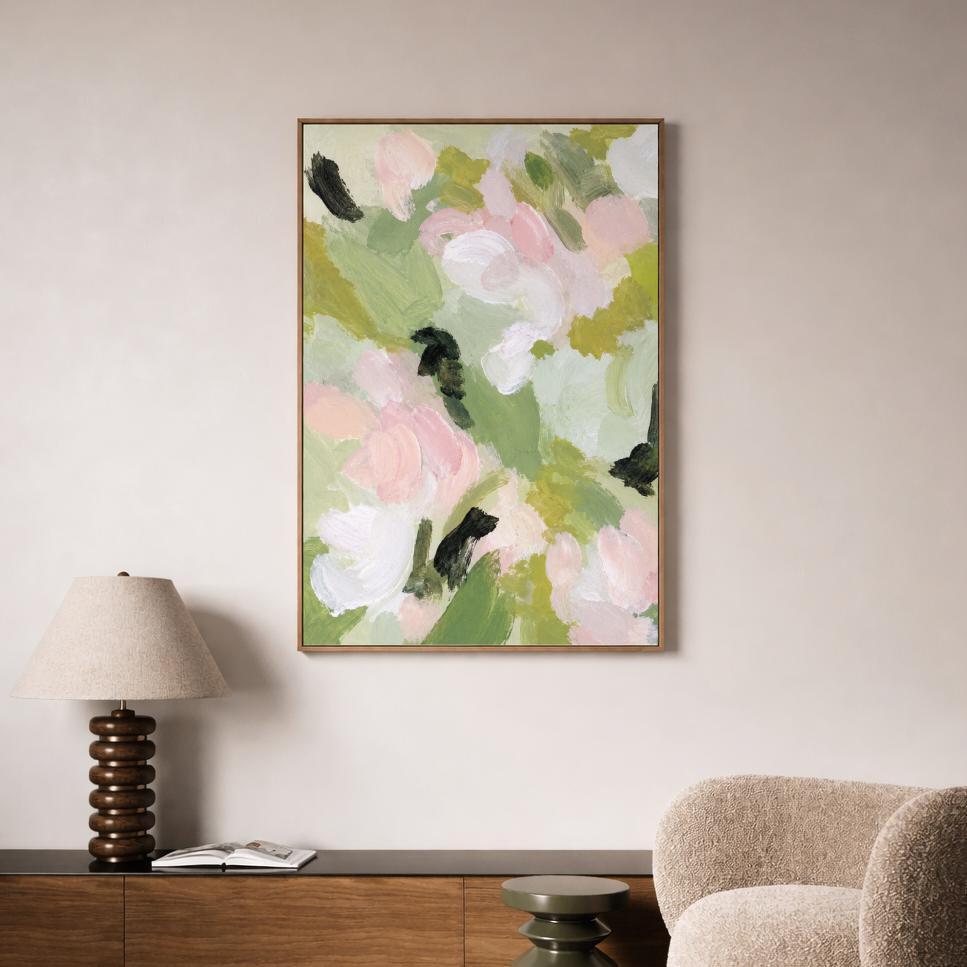 Pink Green Floral Abstract