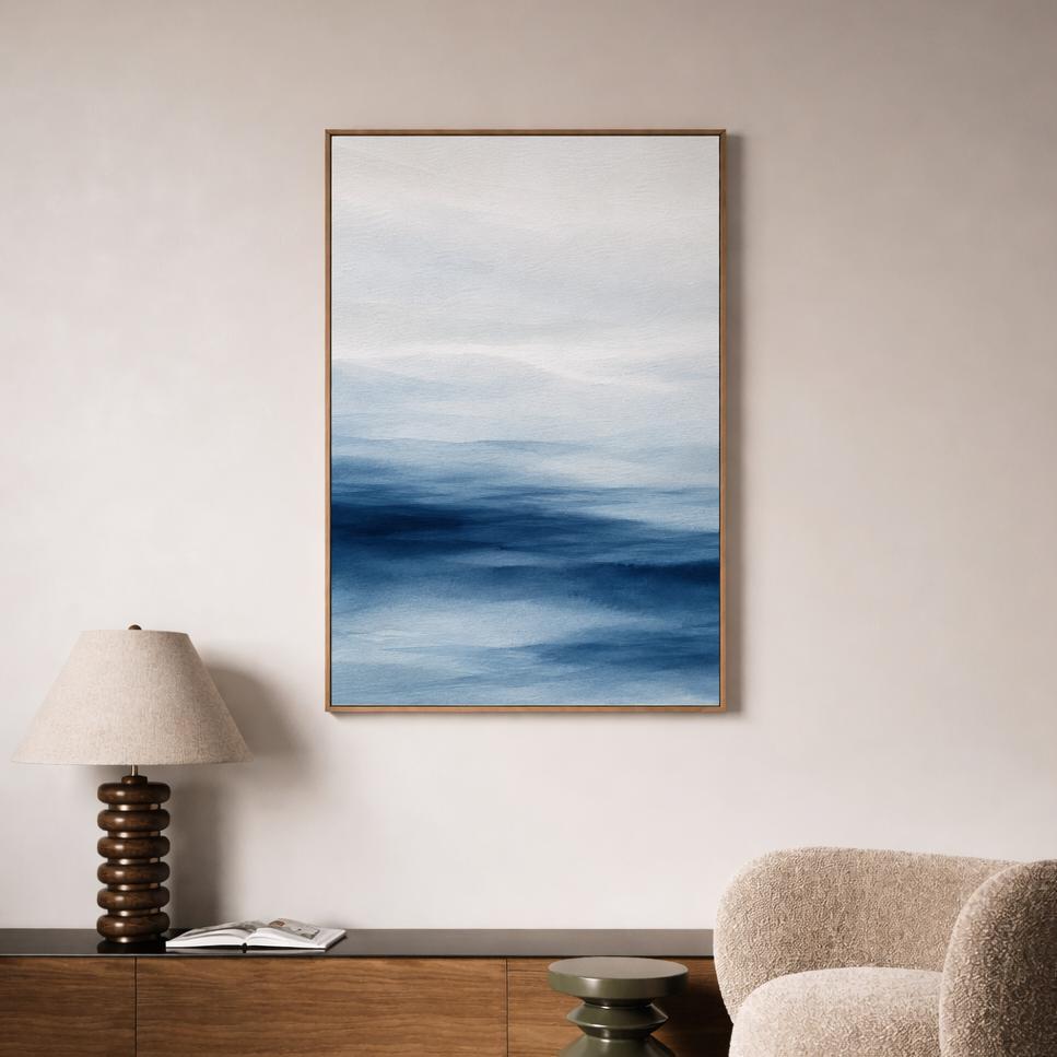 Blue Coastal Watercolor Print