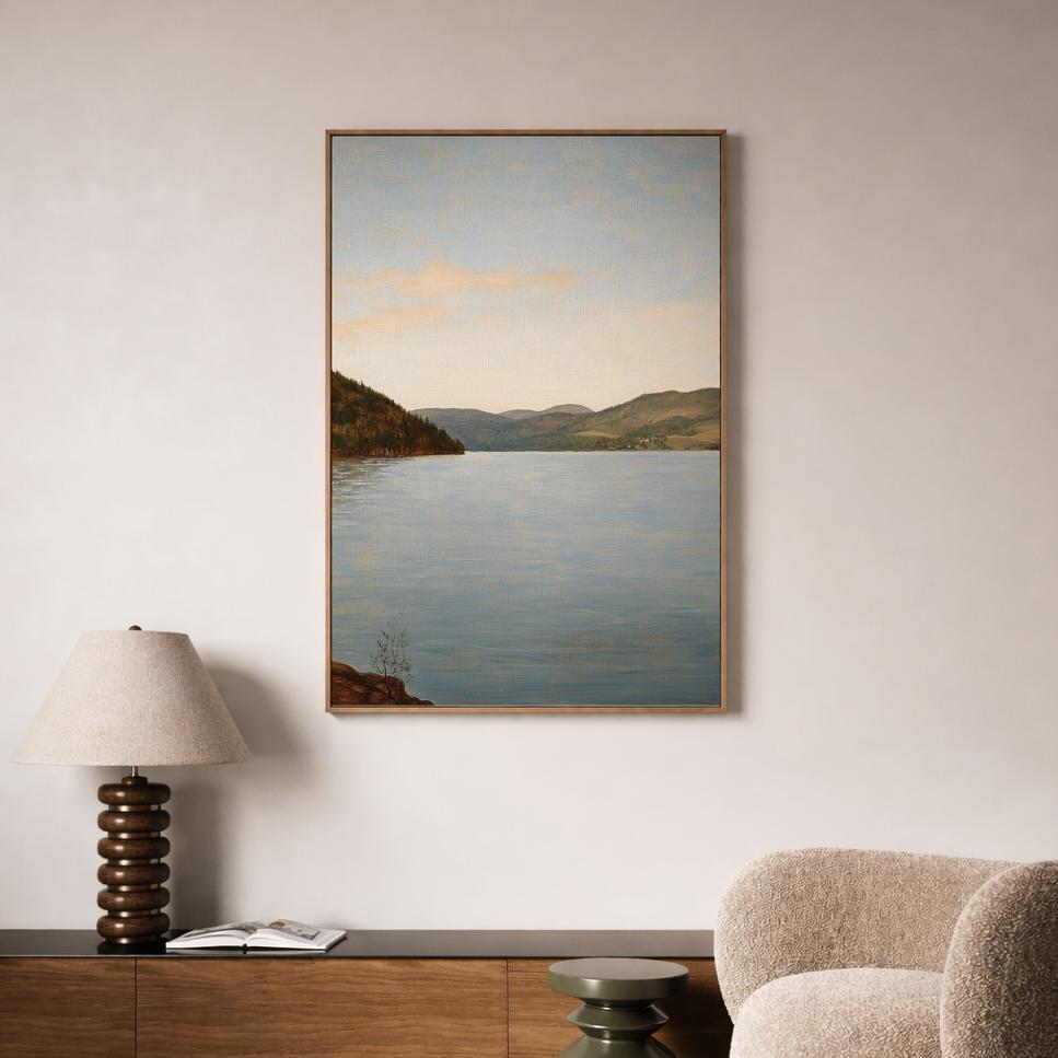 Vintage Lake Landscape Print