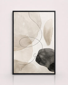Black Beige Watercolor Abstract