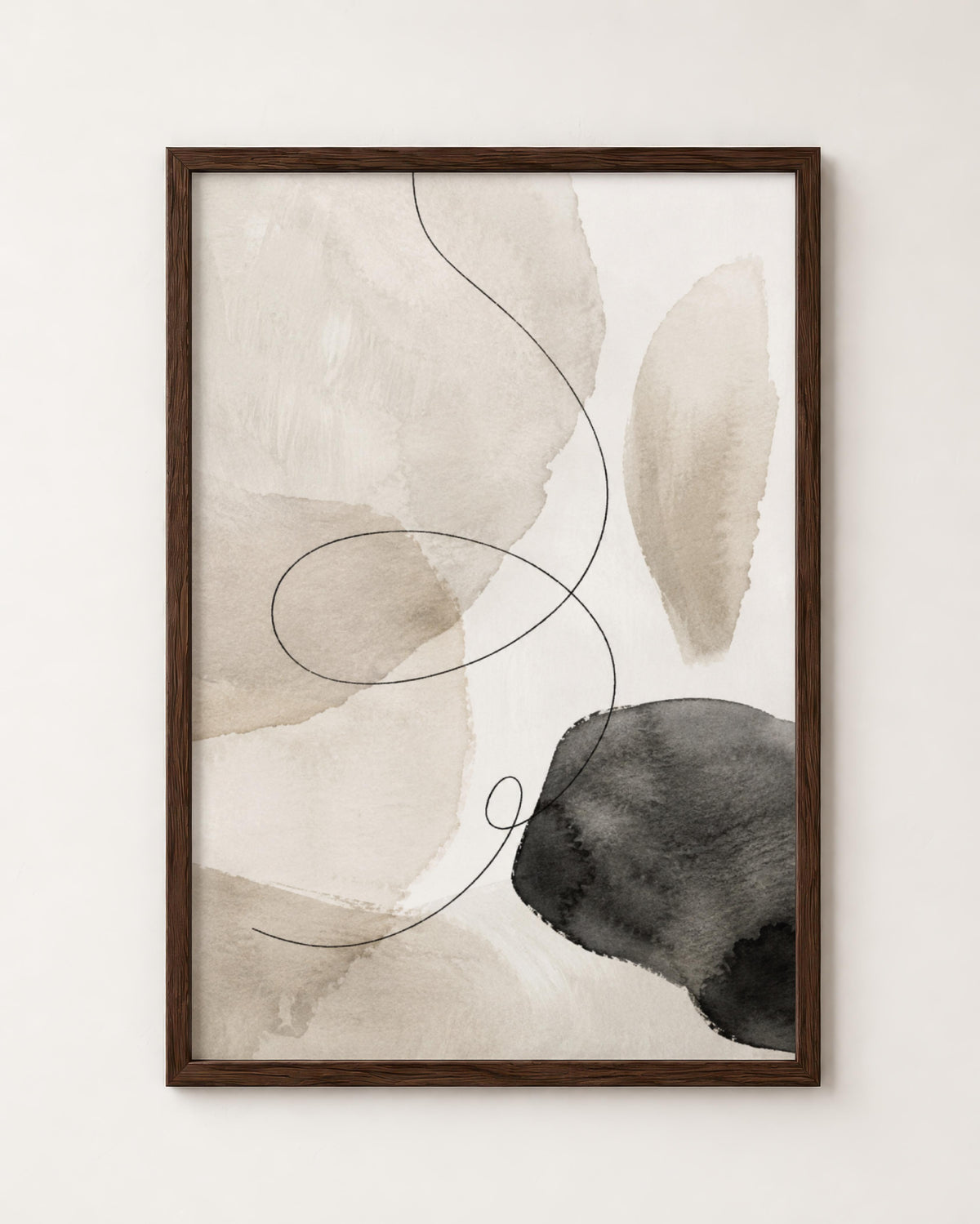 Black Beige Watercolor Abstract