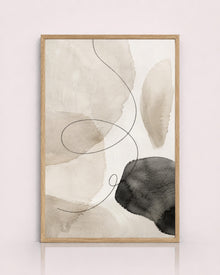 Black Beige Watercolor Abstract