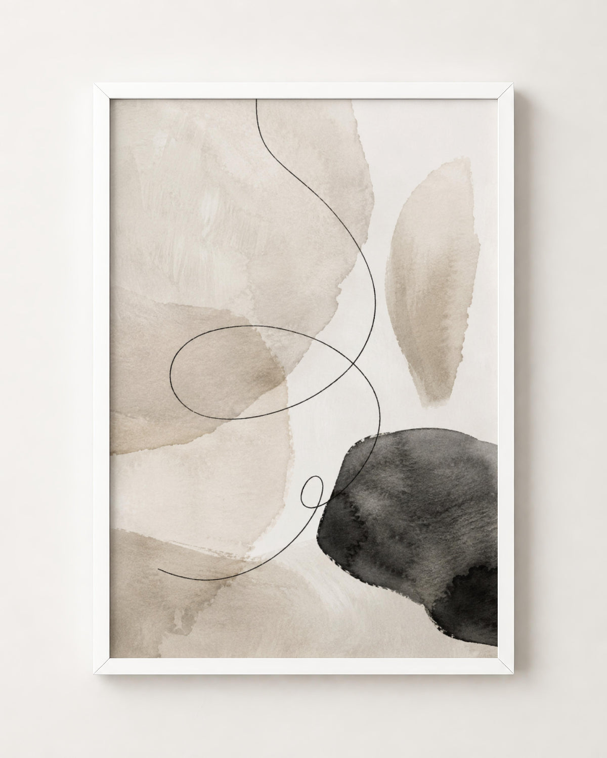 Black Beige Watercolor Abstract