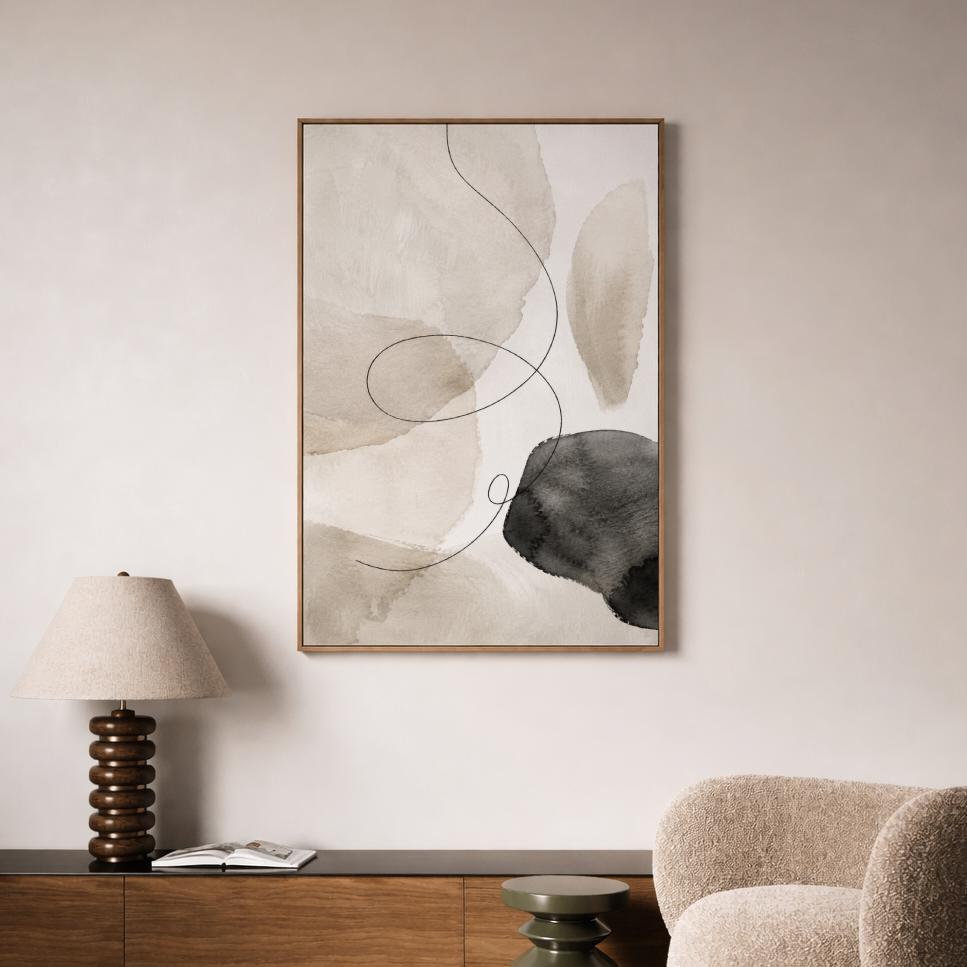 Black Beige Watercolor Abstract
