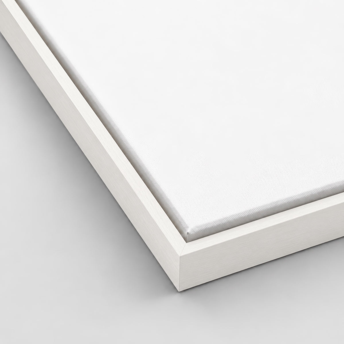 White framed canvas close-up