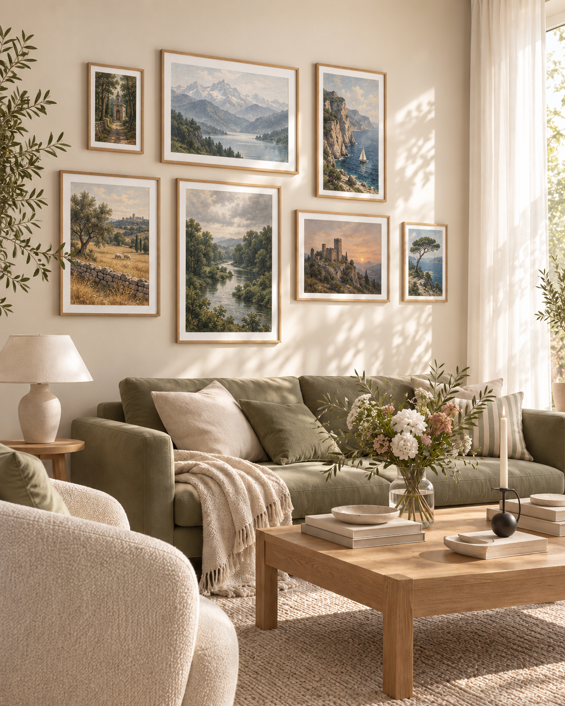 Old World Landscapes gallery wall